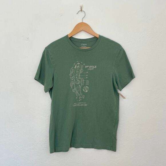 J. Crew - 100% Cotton Golf Graphic Tee in Green - Picture 1 of 8
